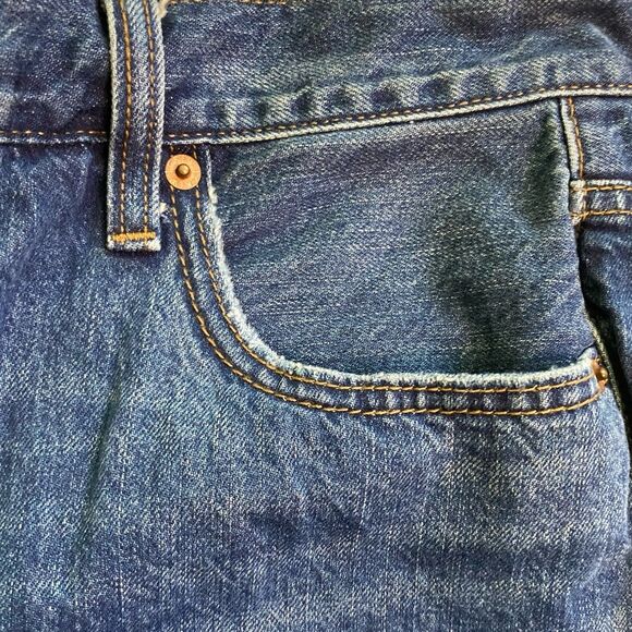 J. Crew Dark Medium Wash Premium Edition High Rise Straight Jeans - Picture 9 of 9